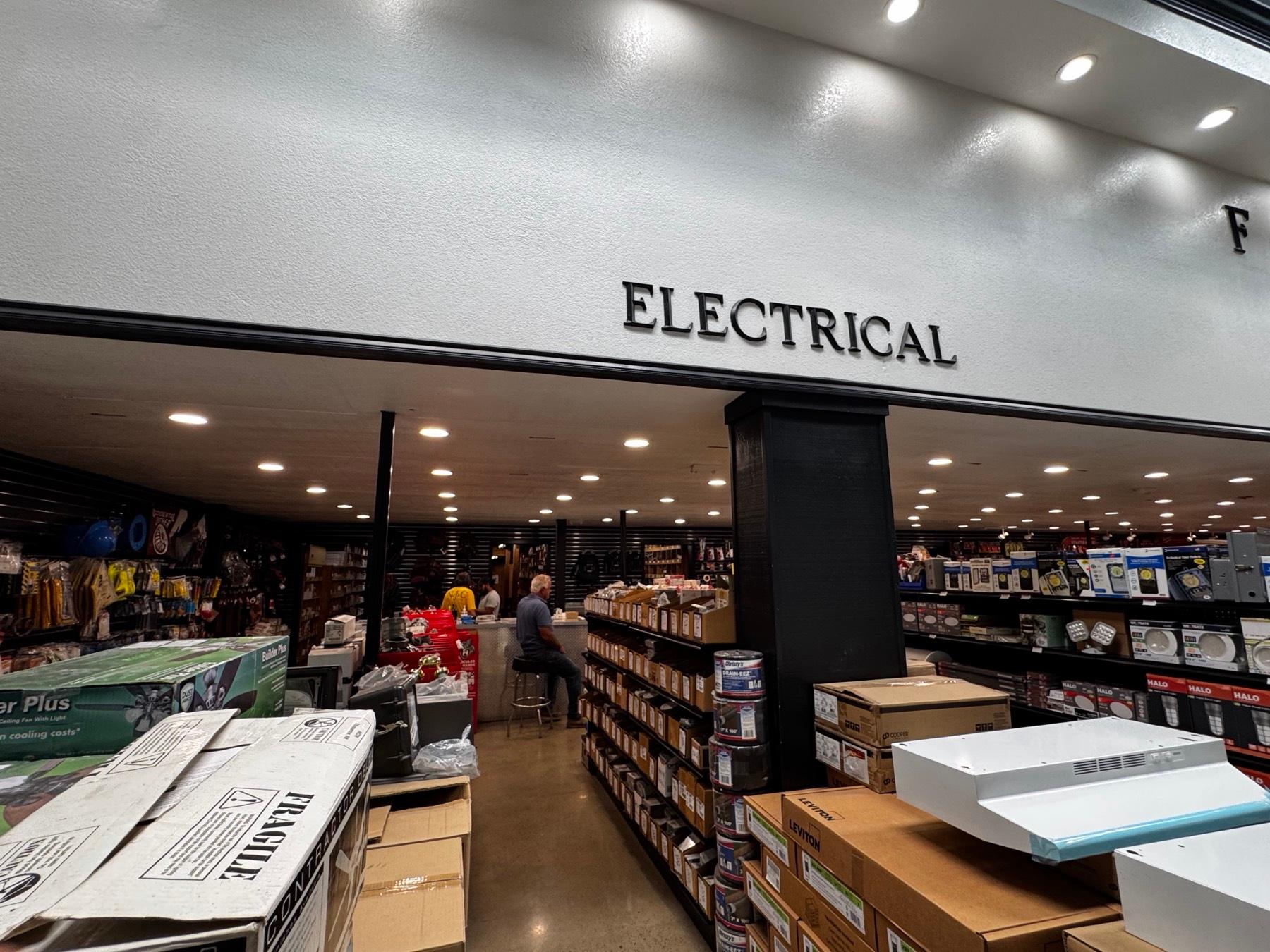 The electrical department inside Fresno Distributing